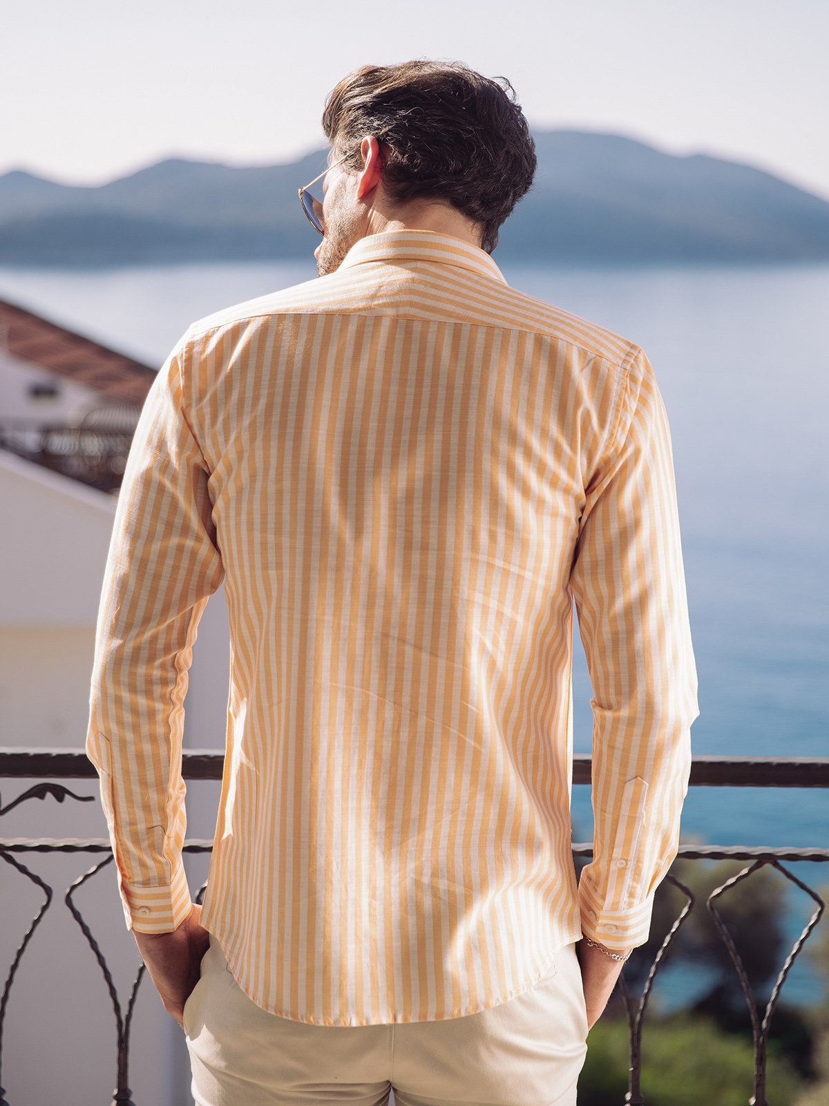 Edenrobe - Men's White & Orange Shirt - EMTSUC21-122