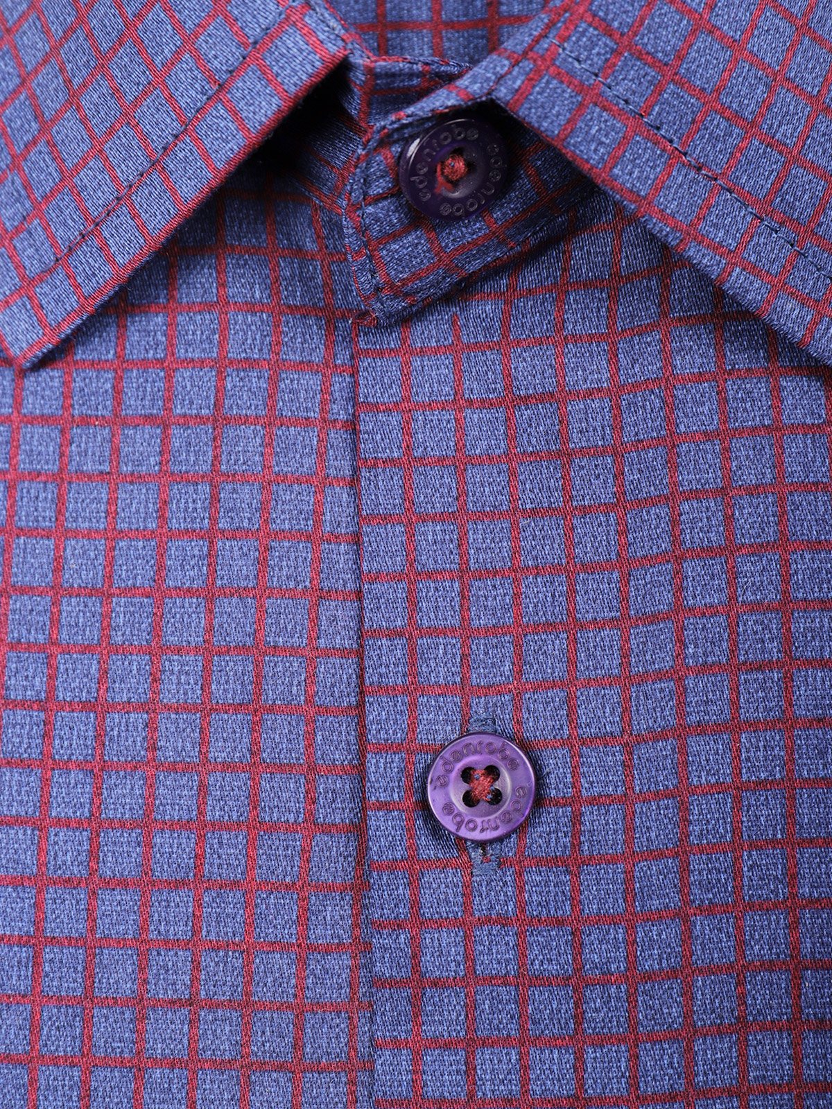 Edenrobe - Men's Purple Box Checkered Shirt - EMTSUC21-131