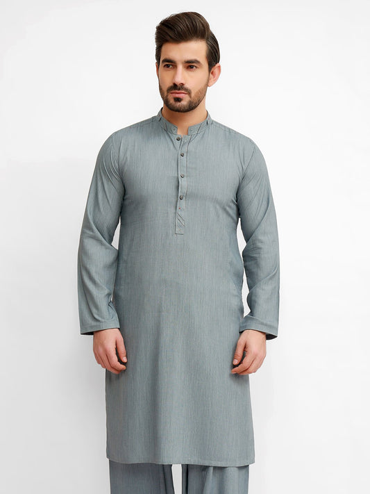 Edenrobe - Men's Grey Kurta Shalwar - EMTSW21S-99021