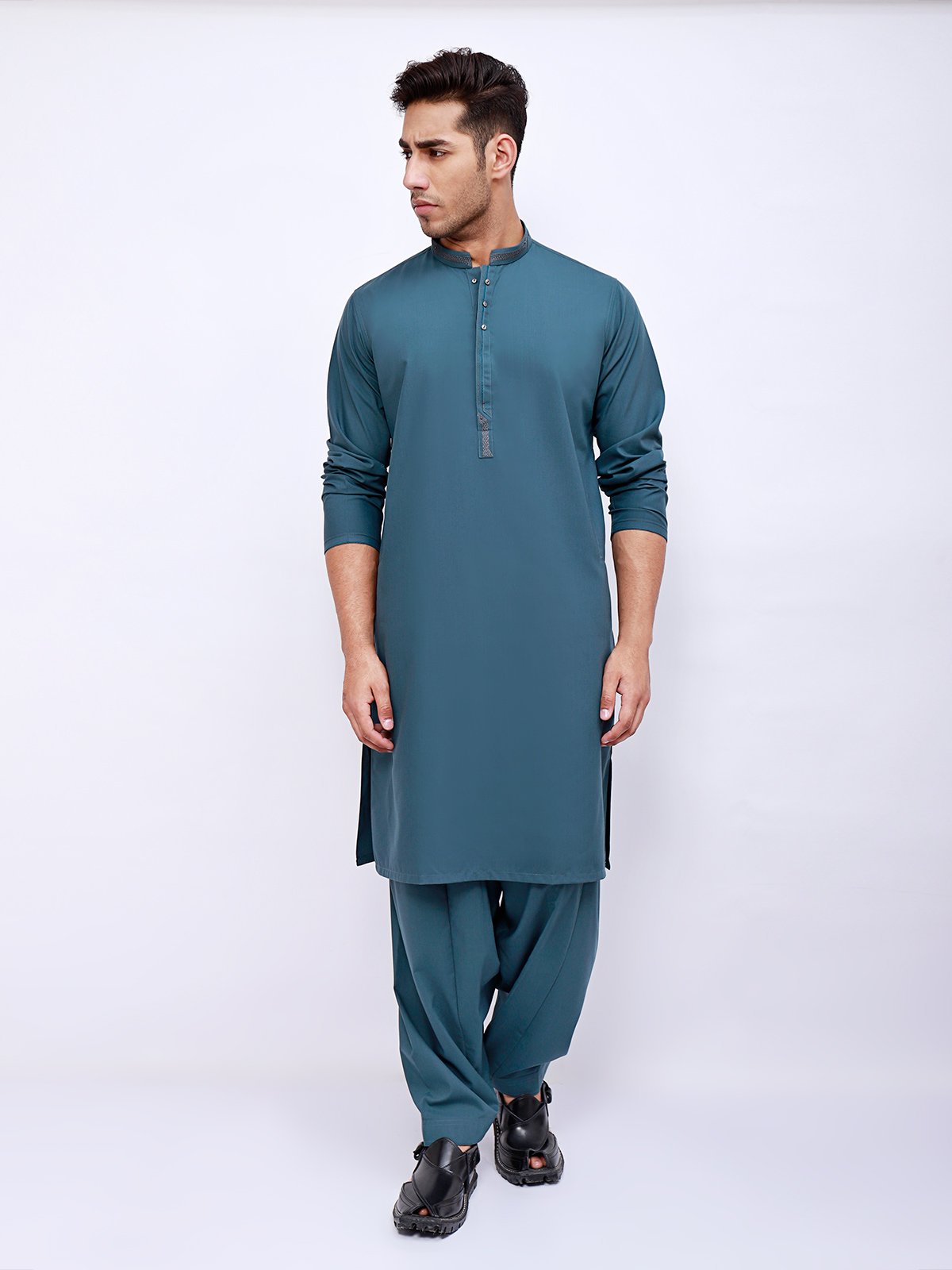 Edenrobe - Men's Teal Blue Swish Collection - EMTSW21S-99033