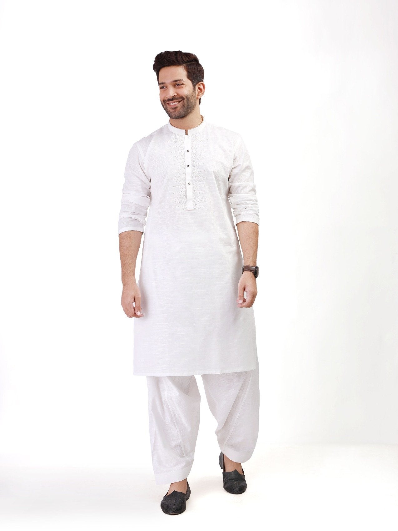 Edenrobe - Men's Off White Swish Collection - EMTSW21S-99058