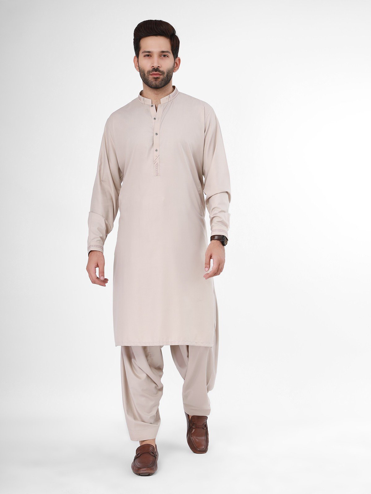 Edenrobe - Men's Beige Swish Collection - EMTSW21S-99090