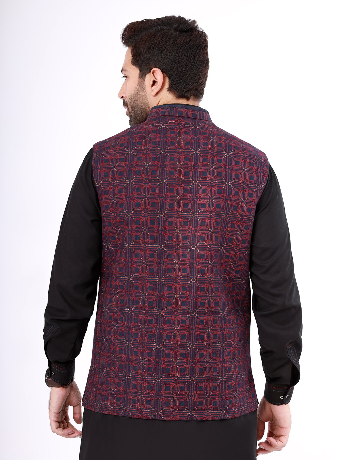 Edenrobe - Men's Dark Navy Waist Coat Ceremonial - EMTWCC21-080