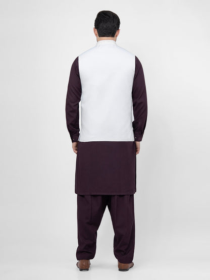 Edenrobe - Men's White Waist Coat Ceremonial - EMTWCC21-083