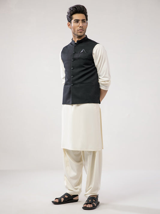 Edenrobe - Men's Black Waist Coat - EMTWC21-35730