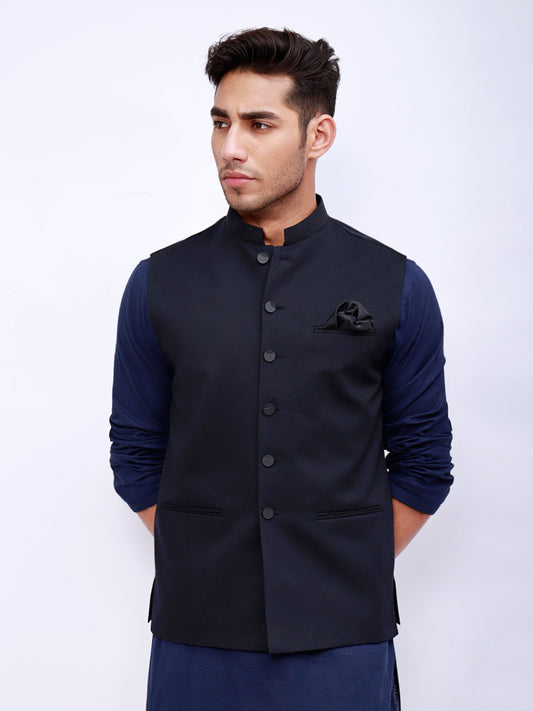 Edenrobe - Men's Black Waist Coat - EMTWC21-35731