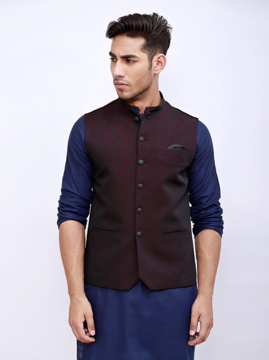 Edenrobe - Men's Dark Brown Waist Coat - EMTWC21-35735