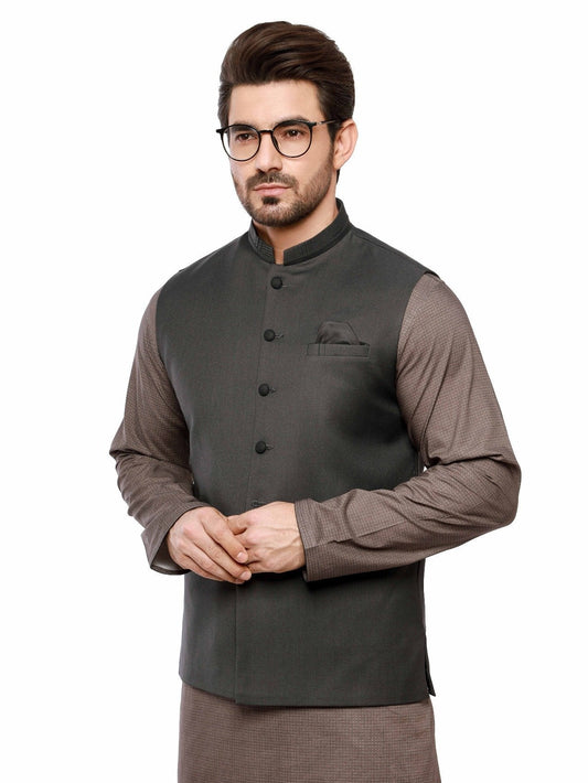 Edenrobe - Men's Grey Waist Coat - EMTWC21-35738