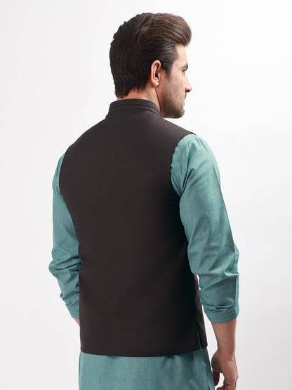 Edenrobe - Men's Dark Brown Waist Coat - EMTWC21-35739