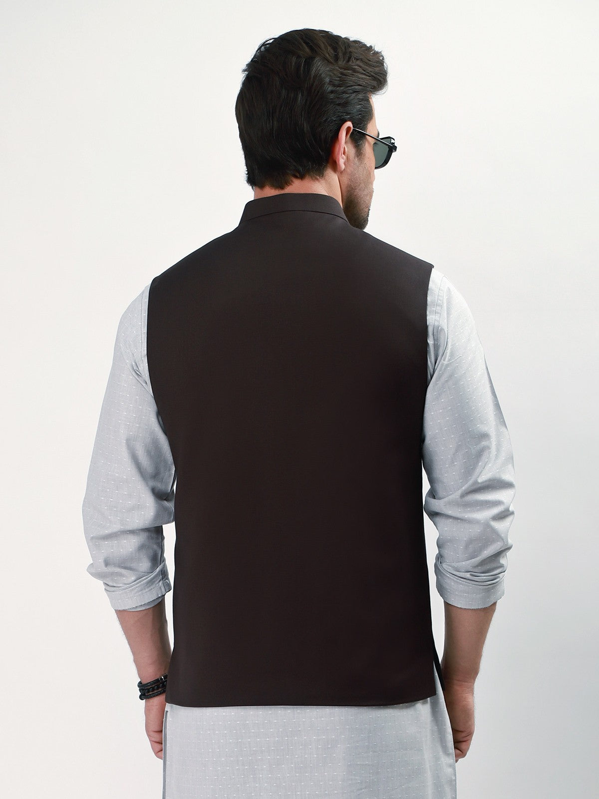 Edenrobe - Men's Dark Brown Waist Coat - EMTWC21-35740