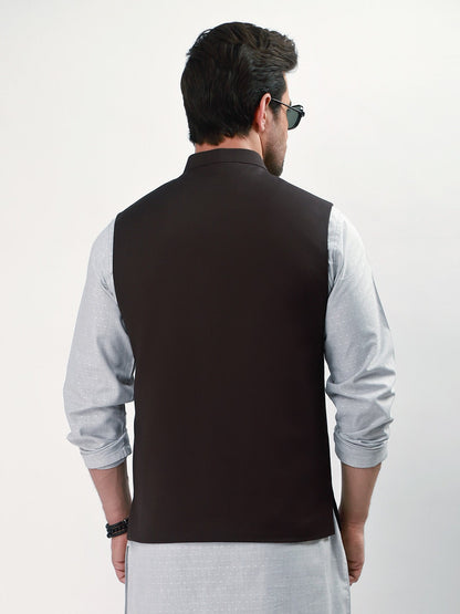 Edenrobe - Men's Dark Brown Waist Coat - EMTWC21-35740