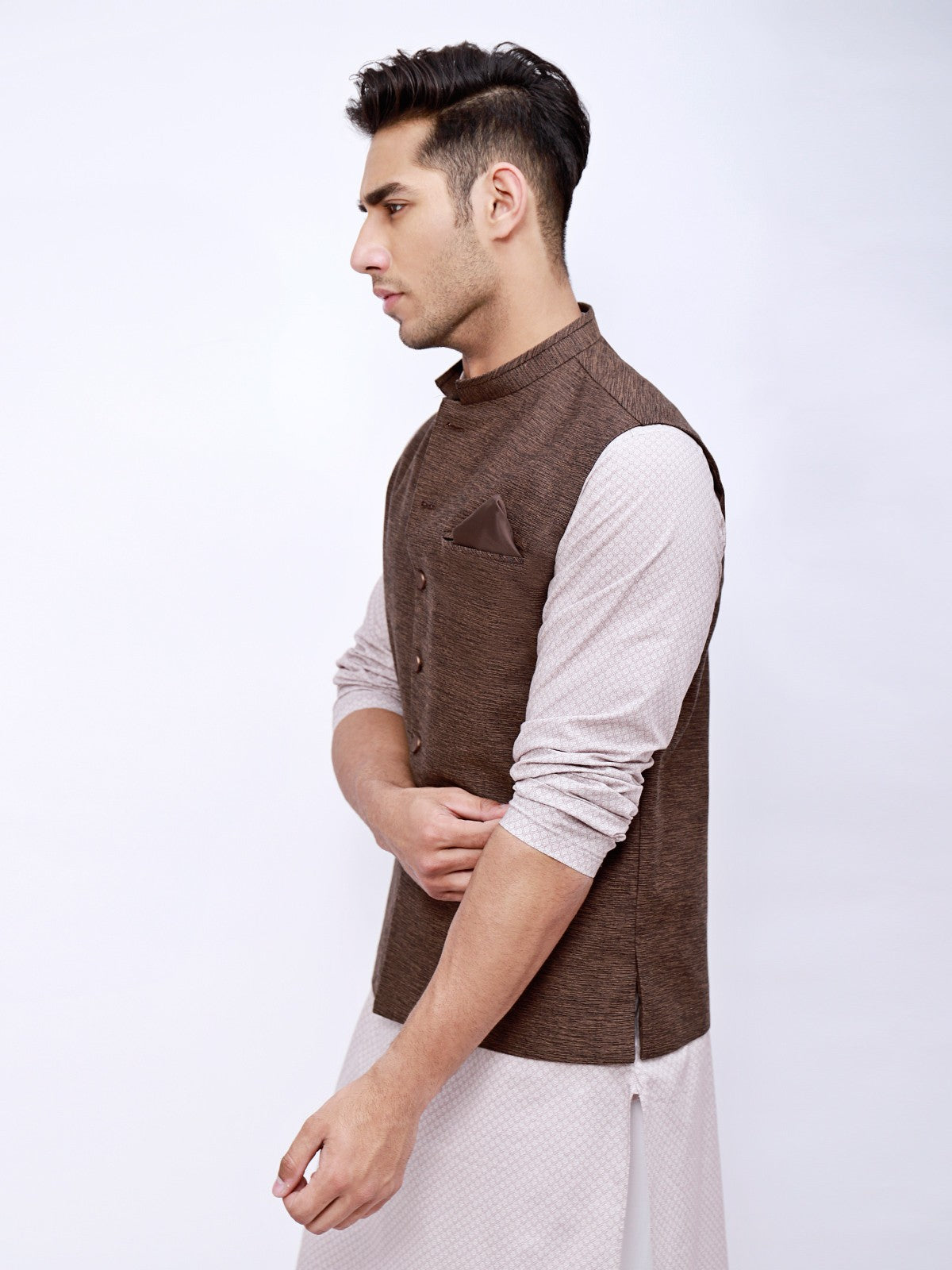 Edenrobe - Men's Brown Waist Coat - EMTWC21-35742