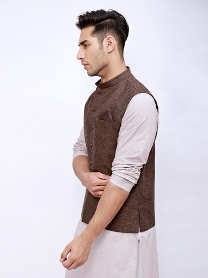 Edenrobe - Men's Brown Waist Coat - EMTWC21-35742