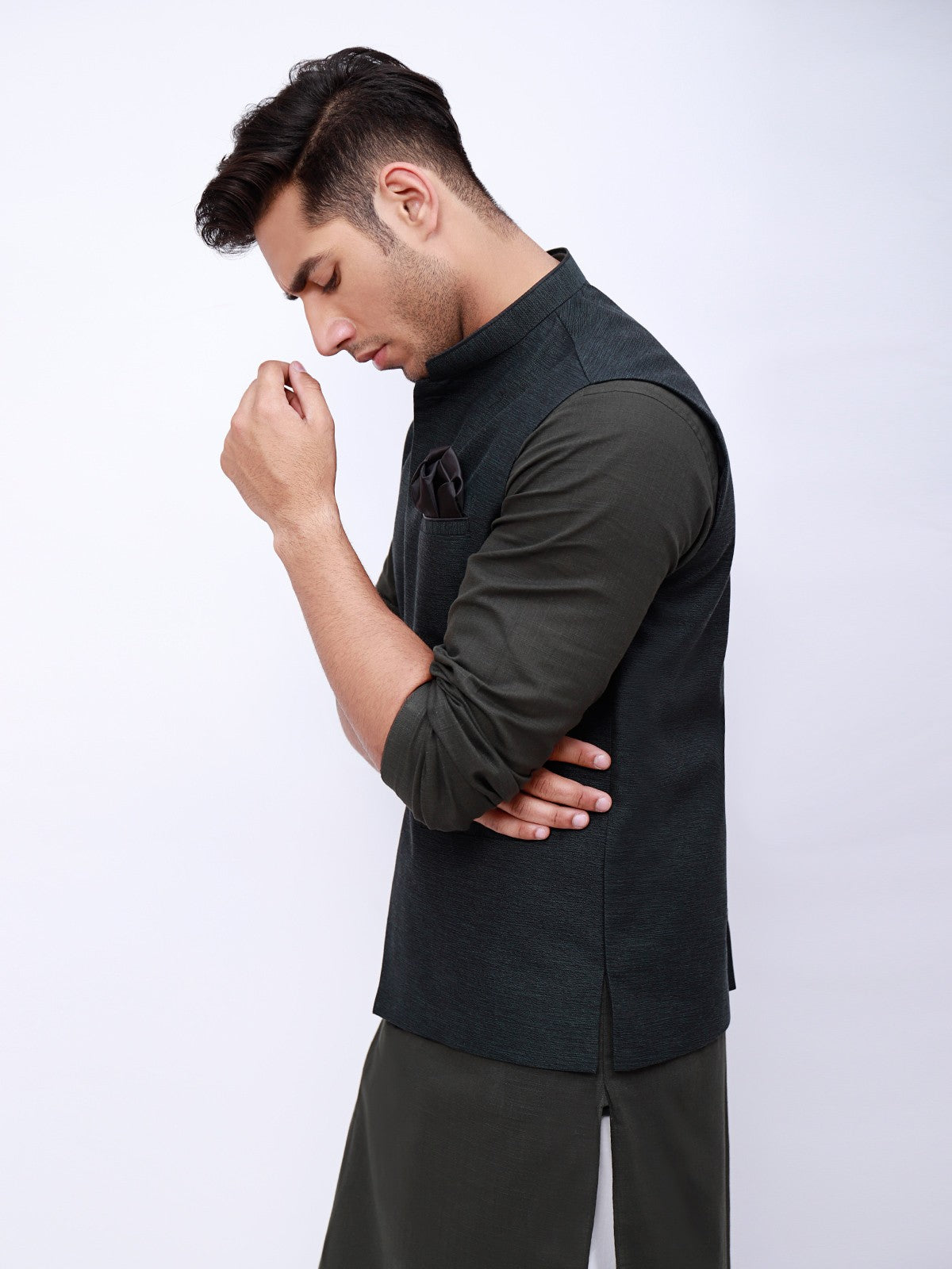 Edenrobe - Men's Dark Teal Waist Coat - EMTWC21-35745