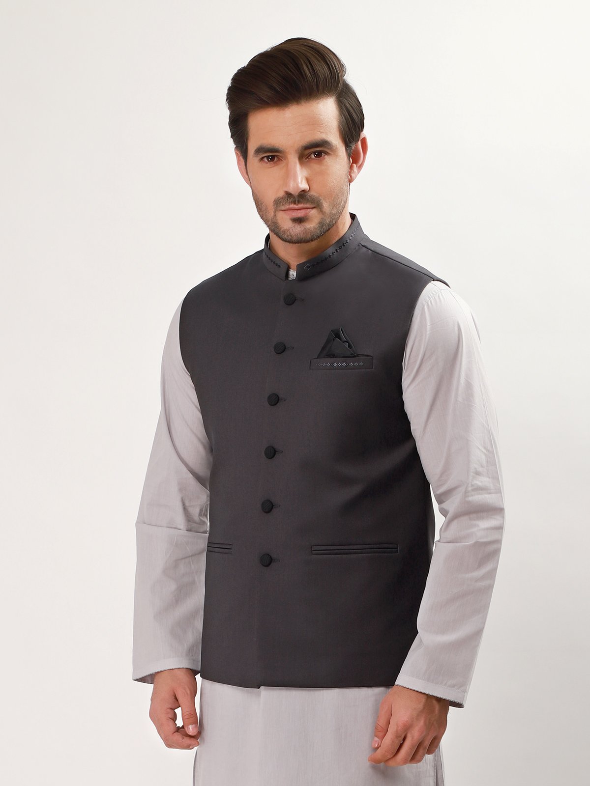 Edenrobe - Men's Grey Waist Coat - EMTWC21-35746