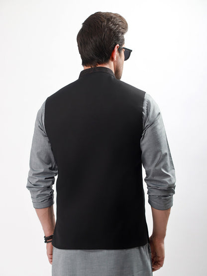 Edenrobe - Men's Black Waist Coat - EMTWC21-35747