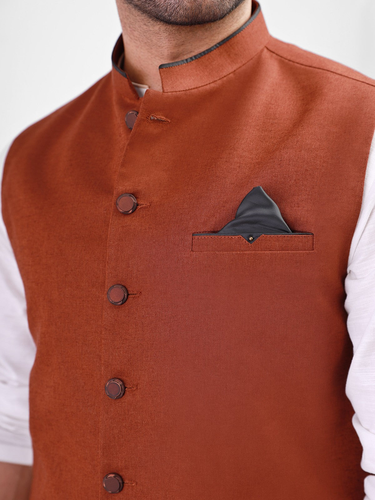 Edenrobe - Men's Brown Waist Coat - EMTWC21-35749