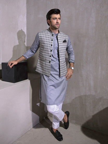 Edenrobe - Men's Grey Waist Coat - EMTWC21-35750