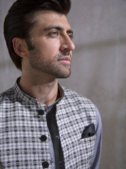 Edenrobe - Men's Grey Waist Coat - EMTWC21-35750