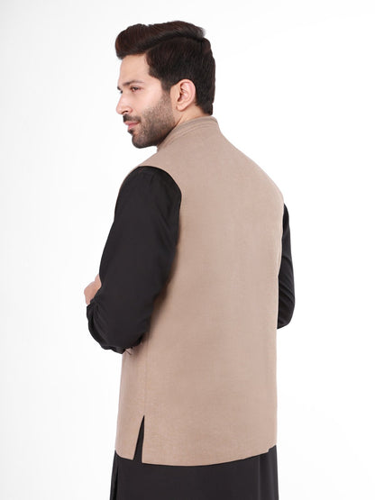 Edenrobe - Men's Fawn Waist Coat - EMTWC21-35751