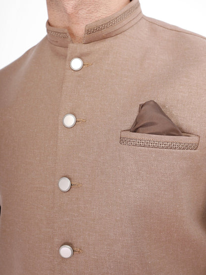 Edenrobe - Men's Fawn Waist Coat - EMTWC21-35751