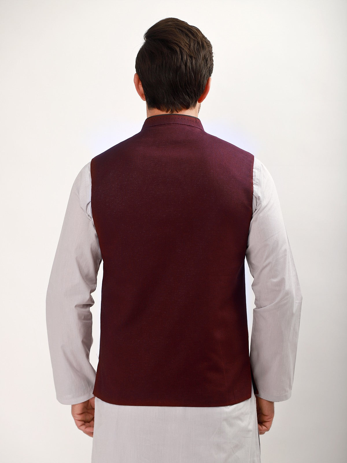 Edenrobe - Men's Maroon Waist Coat - EMTWC21-35752