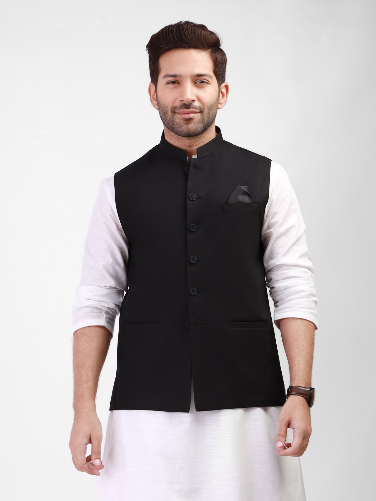 Edenrobe - Men's Black Waist Coat - EMTWC21-35757