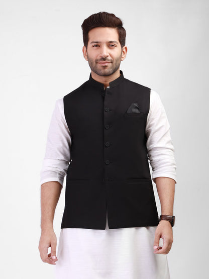 Edenrobe - Men's Black Waist Coat - EMTWC21-35757