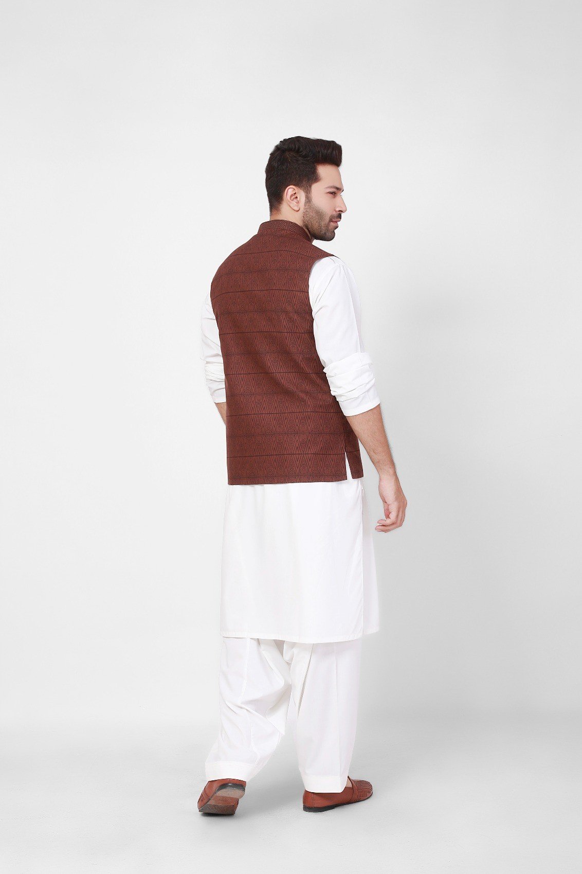 Edenrobe - Men's Brown Waist Coat - EMTWC21-35758