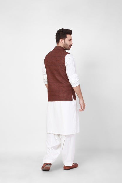 Edenrobe - Men's Brown Waist Coat - EMTWC21-35758