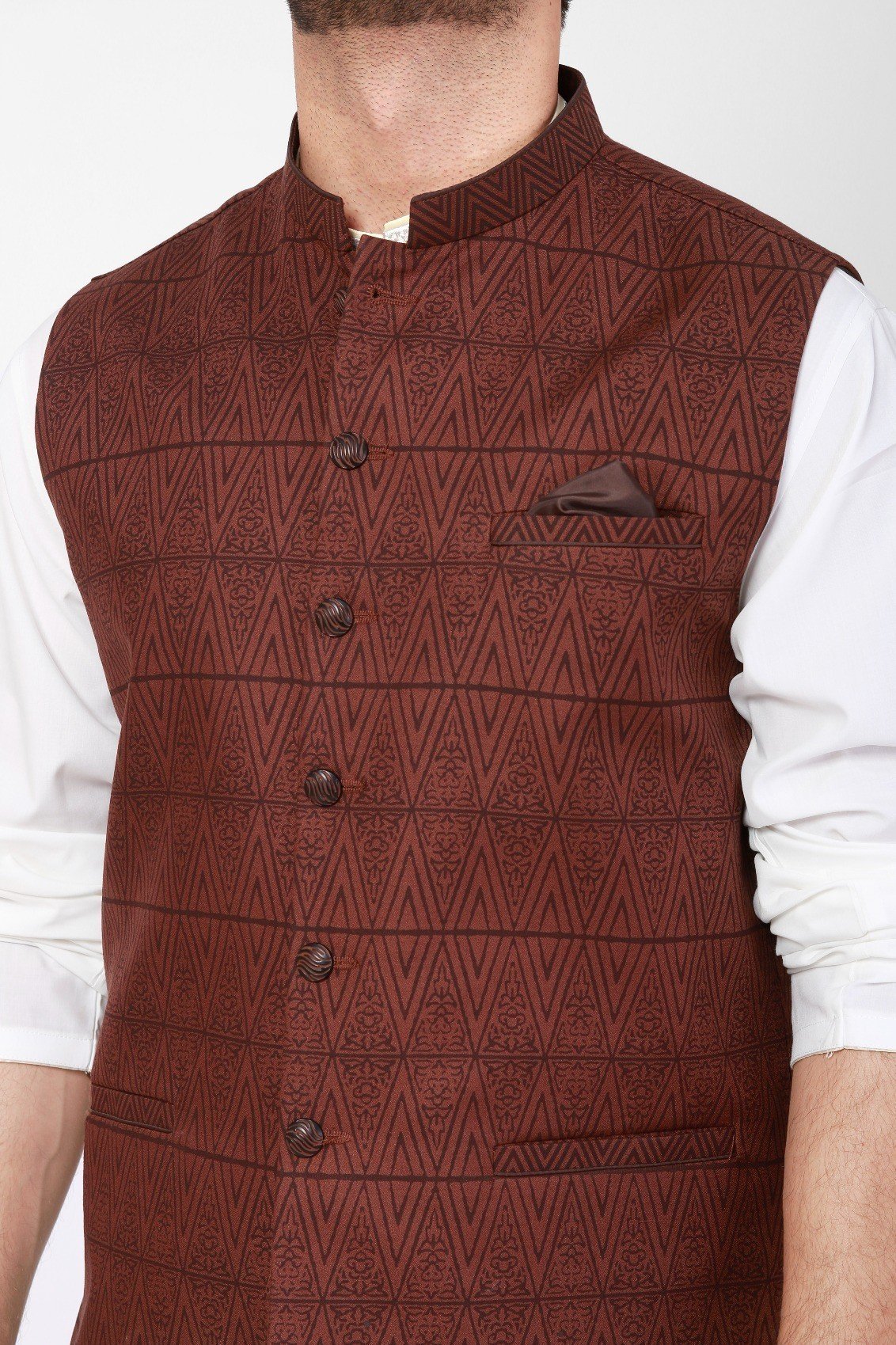 Edenrobe - Men's Brown Waist Coat - EMTWC21-35758