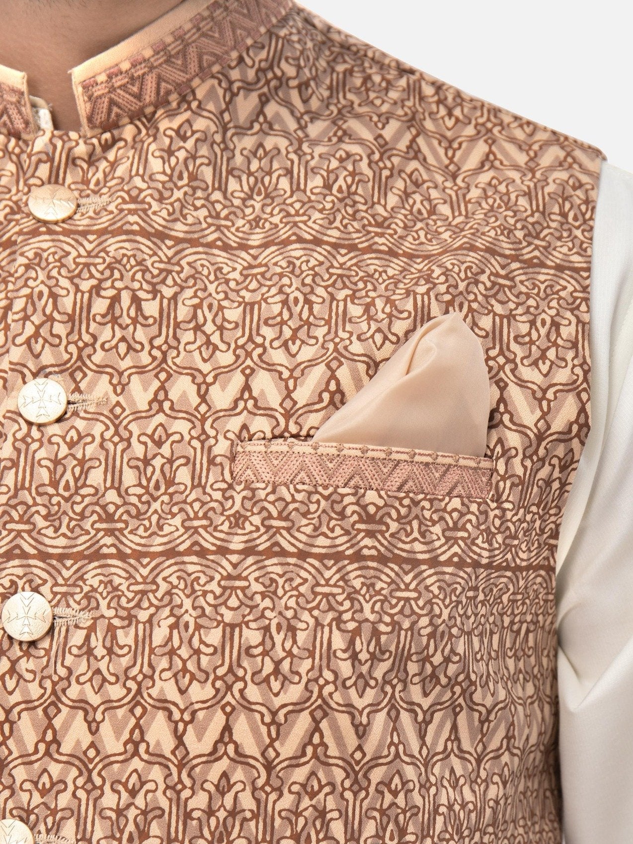 Edenrobe - Men's Light Brown Waist Coat - EMTWC21-35760