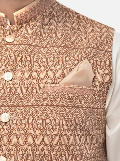 Edenrobe - Men's Light Brown Waist Coat - EMTWC21-35760