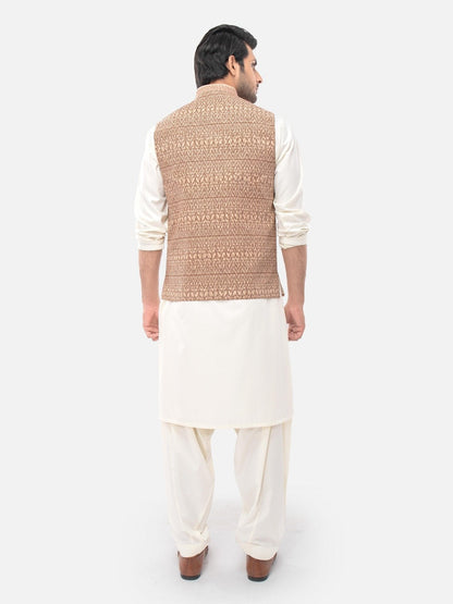 Edenrobe - Men's Light Brown Waist Coat - EMTWC21-35760