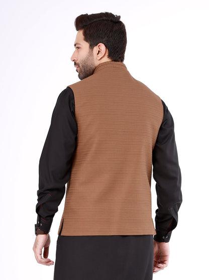 Edenrobe - Men's Brown Waist Coat - EMTWC21-35761