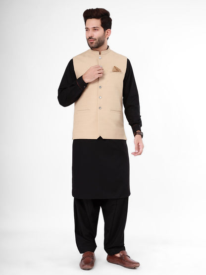 Edenrobe - Men's Beige Waist Coat - EMTWC21-35762