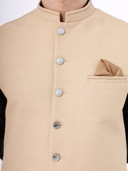 Edenrobe - Men's Beige Waist Coat - EMTWC21-35762