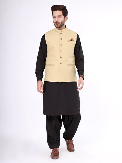 Edenrobe - Men's Beige Waist Coat - EMTWC21-35765