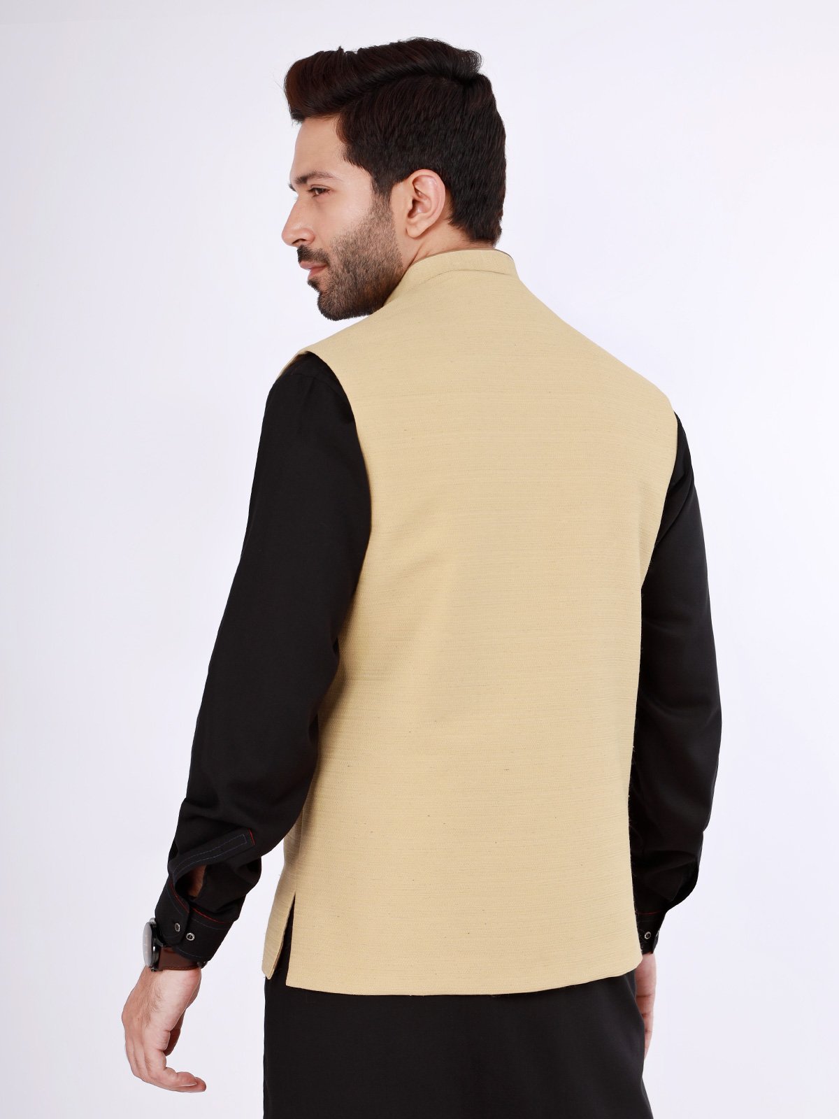 Edenrobe - Men's Beige Waist Coat - EMTWC21-35765