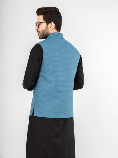 Edenrobe - Men's Teal Blue Waist Coat - EMTWC21-35766