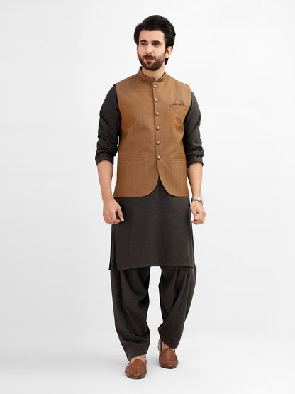 Edenrobe - Men's Light Brown Waist Coat - EMTWC21-35771