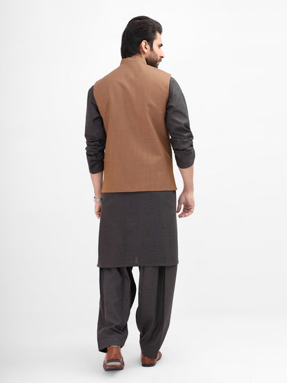 Edenrobe - Men's Light Brown Waist Coat - EMTWC21-35771