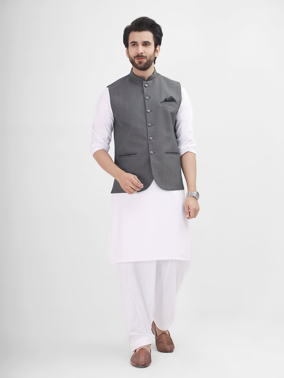 Edenrobe - Men's Dark Grey Waist Coat - EMTWC21-35772