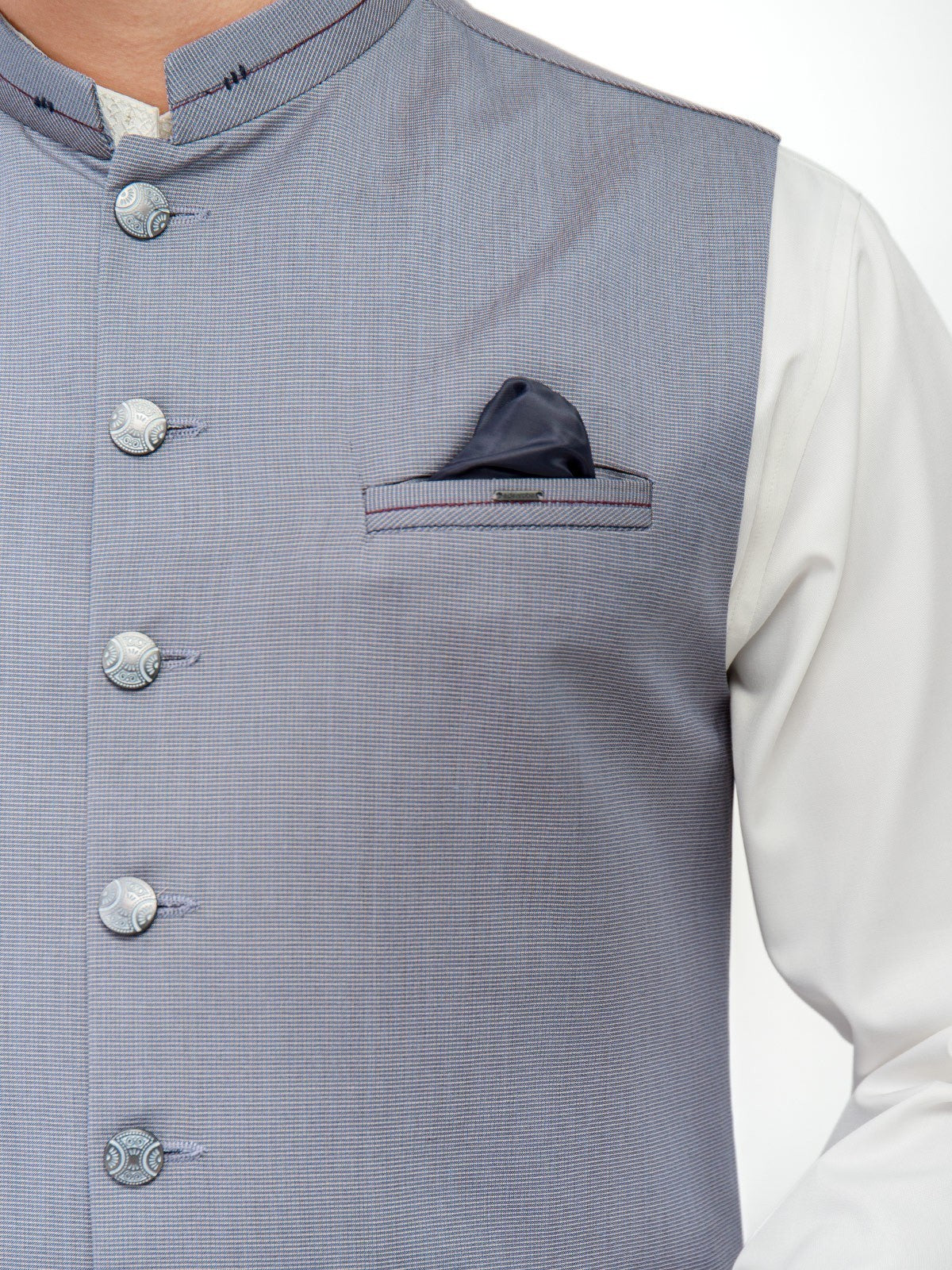 Edenrobe - Men's Steel Blue Waist Coat - EMTWC21-35775