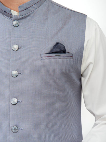 Edenrobe - Men's Steel Blue Waist Coat - EMTWC21-35775