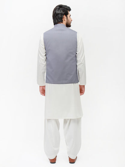 Edenrobe - Men's Steel Blue Waist Coat - EMTWC21-35775