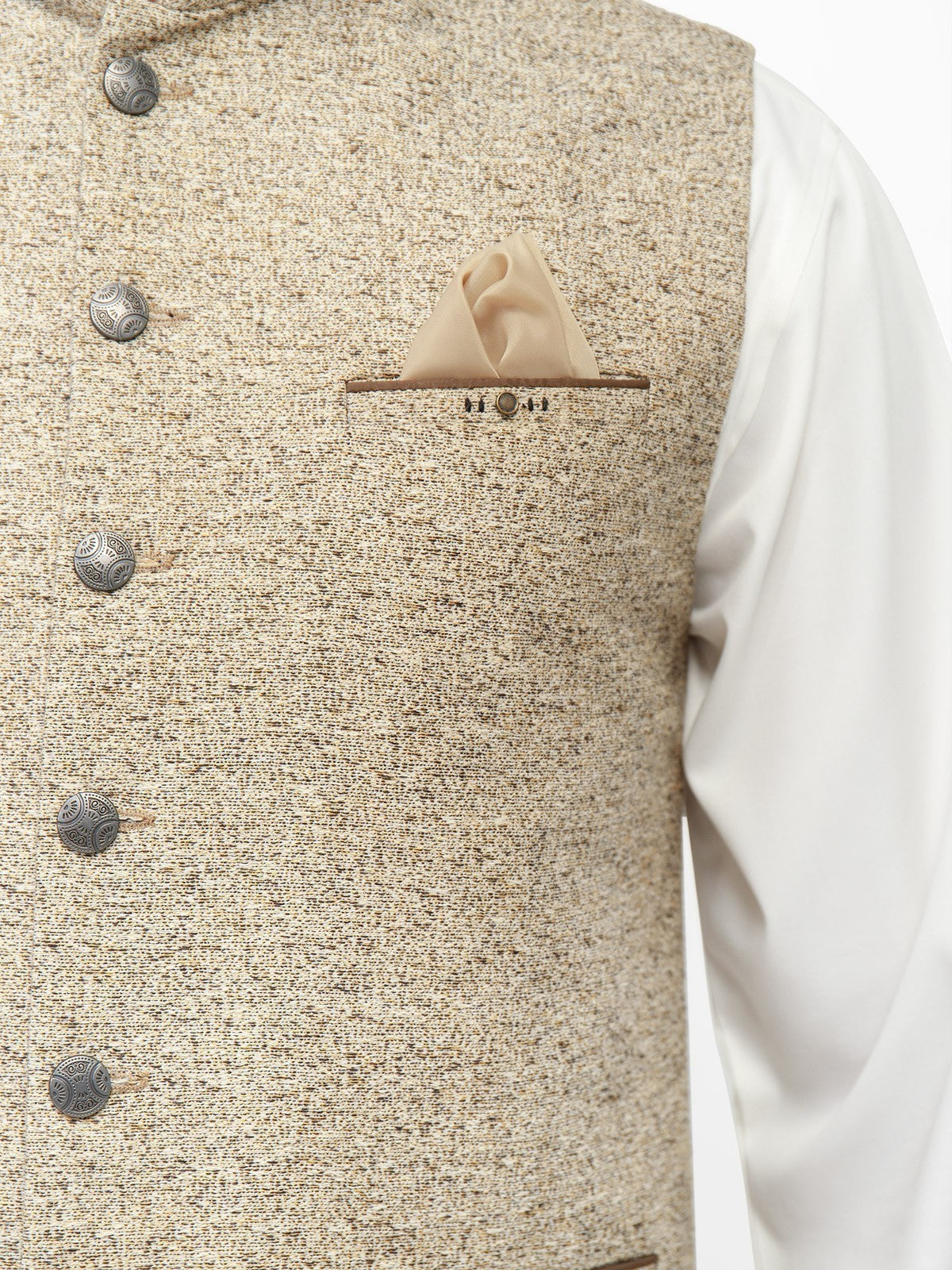 Edenrobe - Men's Light Fawn Waist Coat - EMTWC21-35776