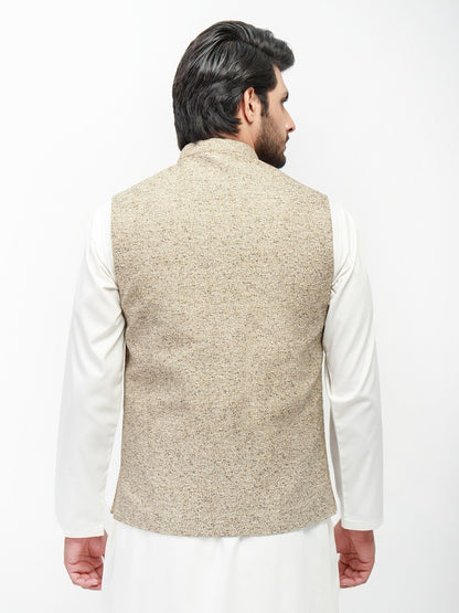 Edenrobe - Men's Light Fawn Waist Coat - EMTWC21-35776