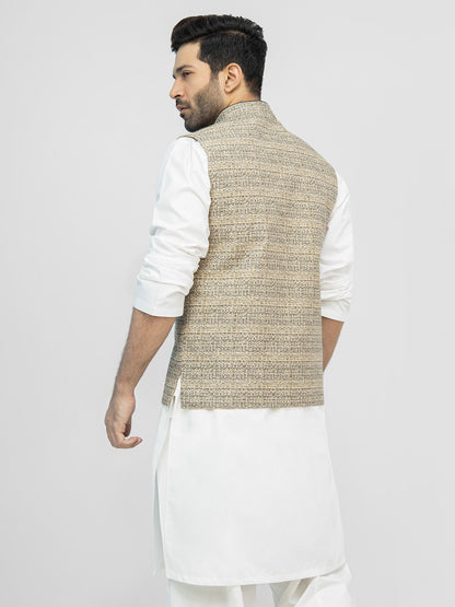 Edenrobe - Men's Beige Waist Coat - EMTWC21-35777