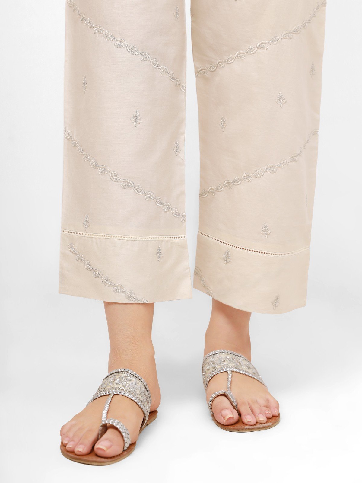 Edenrobe - Women's Light Beige Trouser - EWBE21-76289